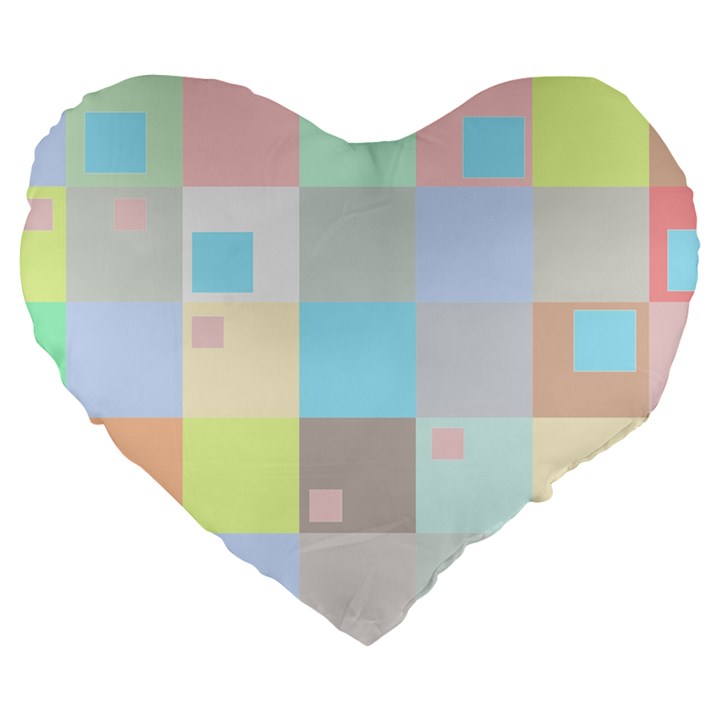 Pastel Diamonds Background Large 19  Premium Flano Heart Shape Cushions