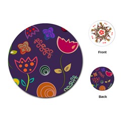 Background Decorative Floral Playing Cards (round) by Sapixe