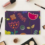 Background Decorative Floral Cosmetic Bag (Large) Front