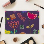 Background Decorative Floral Cosmetic Bag (Large) Back