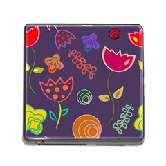 Background Decorative Floral Memory Card Reader (square 5 Slot)