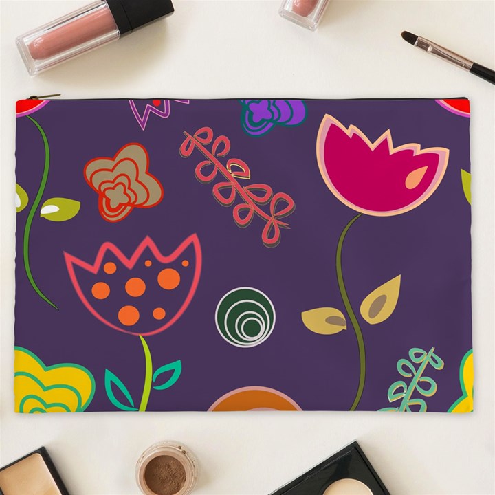 Background Decorative Floral Cosmetic Bag (XXL)