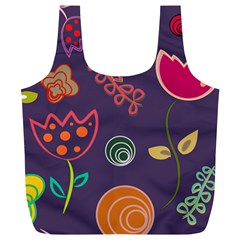 Background Decorative Floral Full Print Recycle Bag (xl) by Sapixe