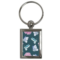 Butterfly Pattern Dead Death Rose Key Chains (rectangle)  by Sapixe