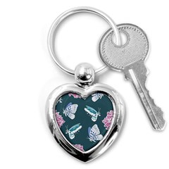 Butterfly Pattern Dead Death Rose Key Chains (heart)  by Sapixe