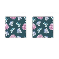 Butterfly Pattern Dead Death Rose Cufflinks (square) by Sapixe