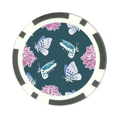 Butterfly Pattern Dead Death Rose Poker Chip Card Guard by Sapixe