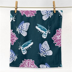 Butterfly Pattern Dead Death Rose Face Towel by Sapixe