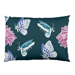 Butterfly Pattern Dead Death Rose Pillow Case by Sapixe