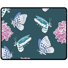 Butterfly Pattern Dead Death Rose Fleece Blanket (medium)  by Sapixe