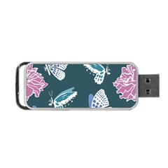 Butterfly Pattern Dead Death Rose Portable Usb Flash (two Sides) by Sapixe