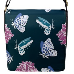 Butterfly Pattern Dead Death Rose Flap Closure Messenger Bag (s) by Sapixe