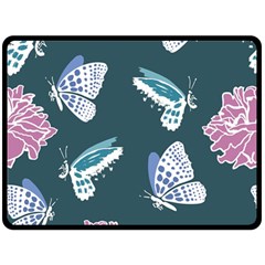 Butterfly Pattern Dead Death Rose Double Sided Fleece Blanket (large)  by Sapixe