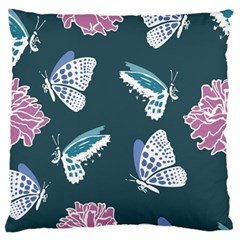 Butterfly Pattern Dead Death Rose Large Flano Cushion Case (one Side) by Sapixe