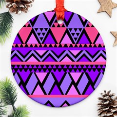 Seamless Purple Pink Pattern Ornament (round) by Sapixe