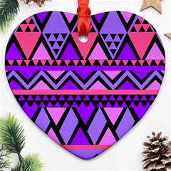 Seamless Purple Pink Pattern Ornament (heart) by Sapixe