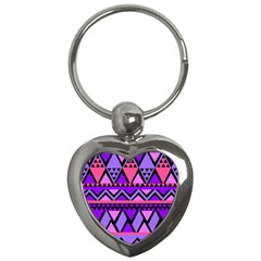 Seamless Purple Pink Pattern Key Chains (heart)  by Sapixe