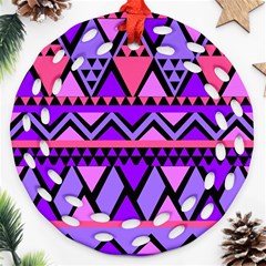 Seamless Purple Pink Pattern Ornament (round Filigree) by Sapixe