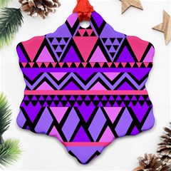 Seamless Purple Pink Pattern Snowflake Ornament (two Sides)