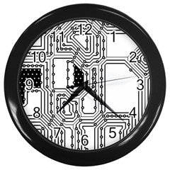 Seamless Pattern Texture Background Wall Clock (black) by Sapixe