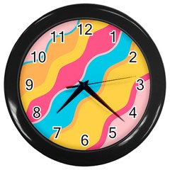 Cake Color Palette Painting Wall Clock (black) by Sapixe