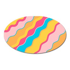 Cake Color Palette Painting Oval Magnet by Sapixe