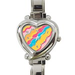 Cake Color Palette Painting Heart Italian Charm Watch Front