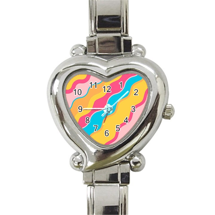 Cake Color Palette Painting Heart Italian Charm Watch