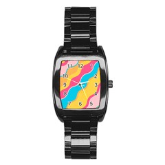 Cake Color Palette Painting Stainless Steel Barrel Watch by Sapixe