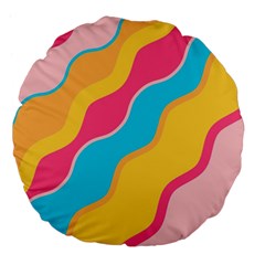 Cake Color Palette Painting Large 18  Premium Flano Round Cushions by Sapixe