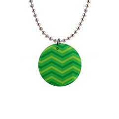 Green Background Abstract Button Necklaces