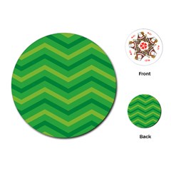 Green Background Abstract Playing Cards (round) by Sapixe