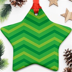 Green Background Abstract Star Ornament (two Sides) by Sapixe