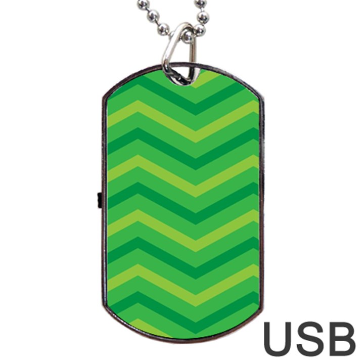 Green Background Abstract Dog Tag USB Flash (Two Sides)