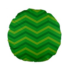 Green Background Abstract Standard 15  Premium Flano Round Cushions by Sapixe