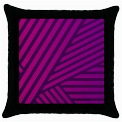 Pattern Lines Stripes Texture Throw Pillow Case (black) by Sapixe