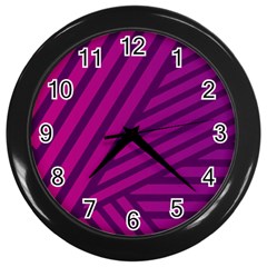 Pattern Lines Stripes Texture Wall Clock (black) by Sapixe