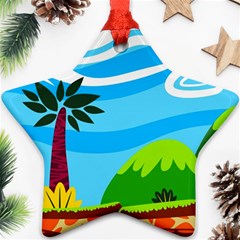 Landscape Background Nature Sky Ornament (star) by Sapixe