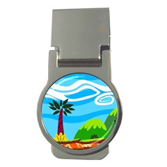 Landscape Background Nature Sky Money Clips (round)  by Sapixe