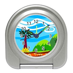 Landscape Background Nature Sky Travel Alarm Clock by Sapixe