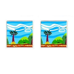 Landscape Background Nature Sky Cufflinks (square) by Sapixe