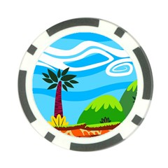 Landscape Background Nature Sky Poker Chip Card Guard by Sapixe