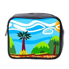 Landscape Background Nature Sky Mini Toiletries Bag (two Sides) by Sapixe