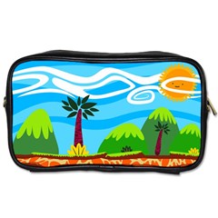 Landscape Background Nature Sky Toiletries Bag (one Side) by Sapixe