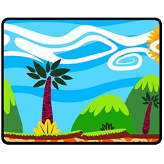 Landscape Background Nature Sky Fleece Blanket (medium)  by Sapixe