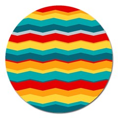 Retro Colors 60 Background Magnet 5  (round) by Sapixe