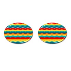 Retro Colors 60 Background Cufflinks (oval) by Sapixe