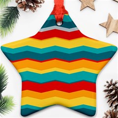 Retro Colors 60 Background Star Ornament (two Sides) by Sapixe