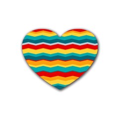 Retro Colors 60 Background Heart Coaster (4 Pack)  by Sapixe