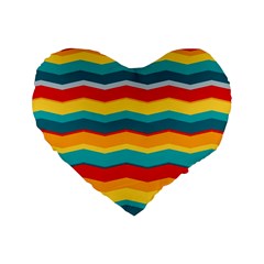 Retro Colors 60 Background Standard 16  Premium Flano Heart Shape Cushions